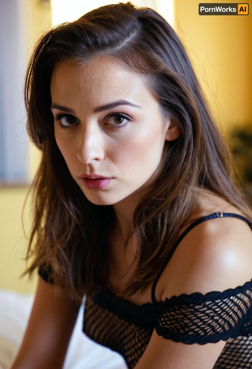 A 34-year-old actress in a porn movie sets takes on her first role as the  star of her own porn movie. Shes nervous but excited as she lies naked on  the bed,
