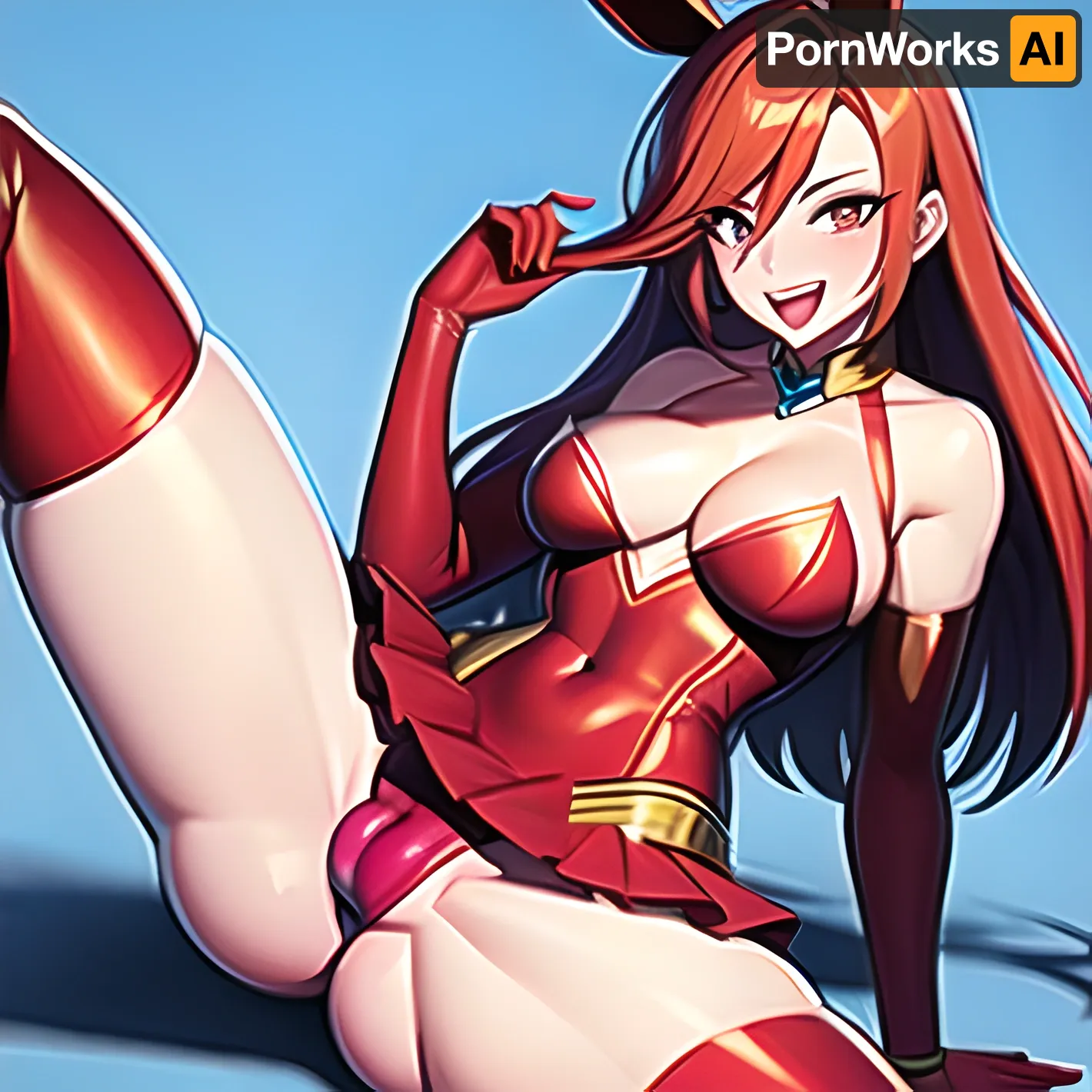 The Femboy brother had a penchant for using his AI-generated porn to  satisfy his cravings. One day, he stumbled upon a picture of a woman with  long red hair and thick thighs.